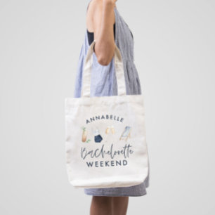 Tote Bag Boissons modernes de poupée bleue week-end bachelo