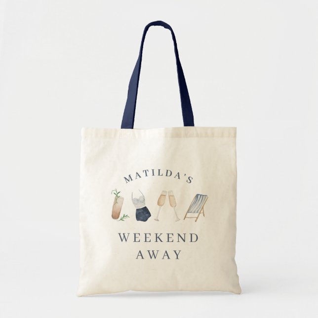 Tote Bag Boissons modernes en bleu girly week-end bachelore (Devant)