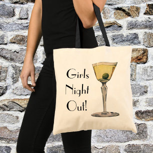 Tote Bag Boissons Vintage Drinks, Martini Olive Cocktail