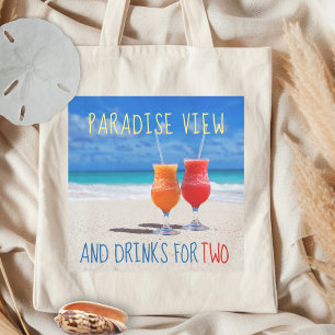 Tote Bag Boissons Vue Paradisiaque pour Deux Citation de Pl