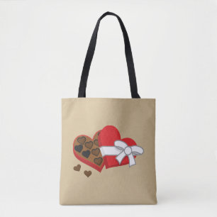 Tote Bag Boîte à cadeaux au chocolat au coeur - Saint-Valen