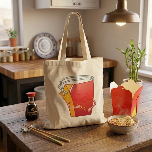 Tote Bag Boite à emporter avec baguettes Amusante cuisine a (Créateur téléchargé)