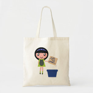 Tote Bag Boîte à pizza Recycling Girl Amusante Éco-Friendly