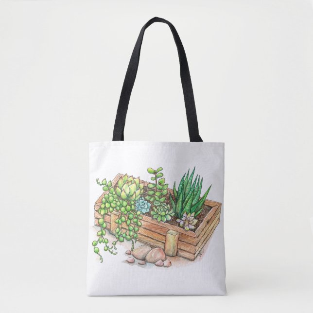Tote Bag Boîte succulente de planteur (Devant)