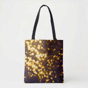 Tote Bag Bokeh or Abstrait avec arrière - plan noir