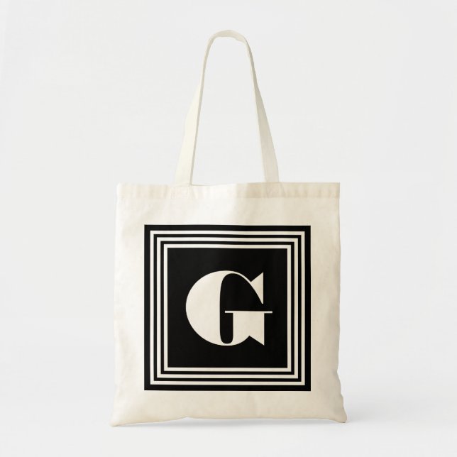 Tote Bag Bold 3 Frame Monogram | Black & White (Devant)
