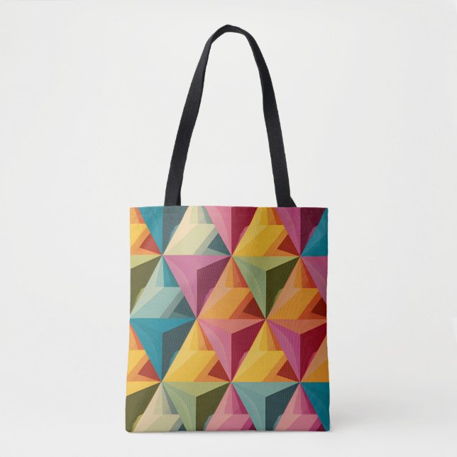 Tote Bag Bold Geometric Triangle Pattern  (Devant)