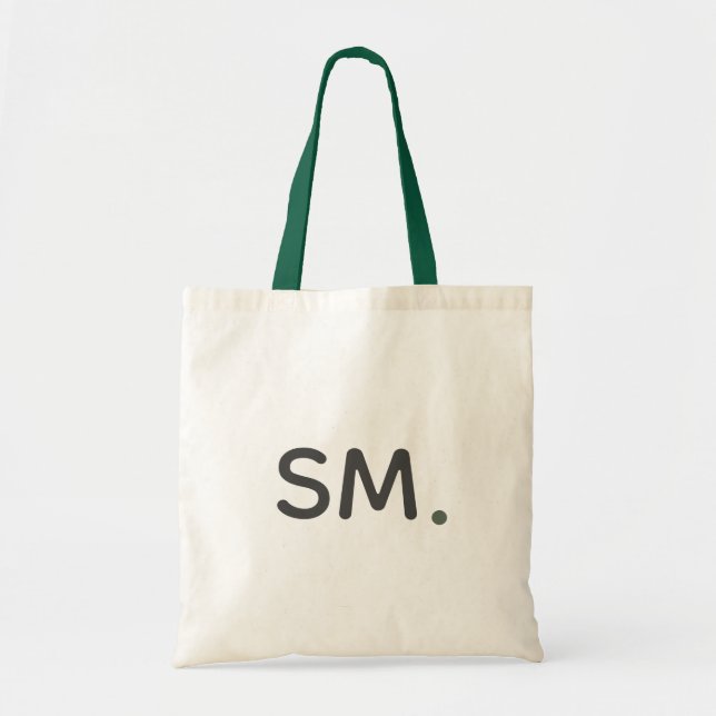 Tote Bag Bold Initials | Forest Green Christmas Fun (Devant)