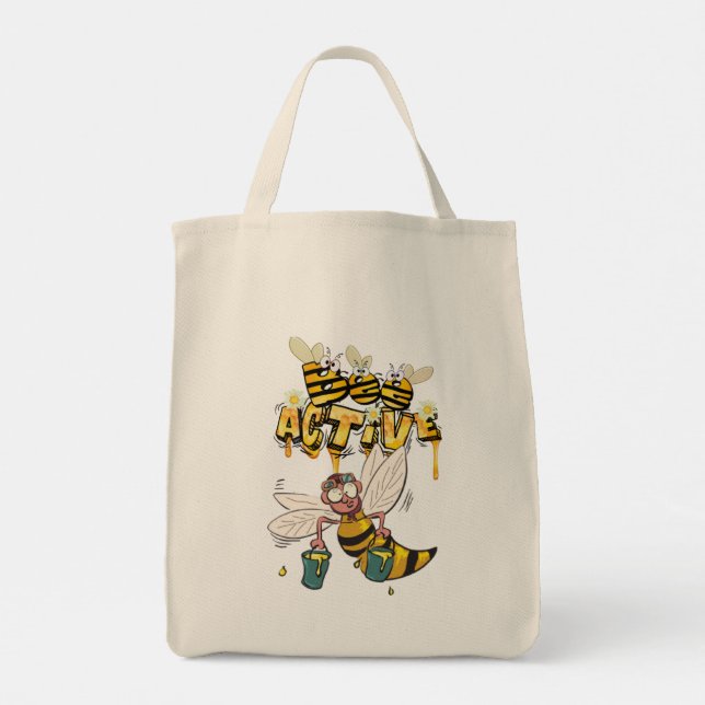 Tote Bag bolsa de tela con abejas graciosas (Dos)
