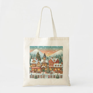 Tote Bag Bolsa de tela con paisaje navideño