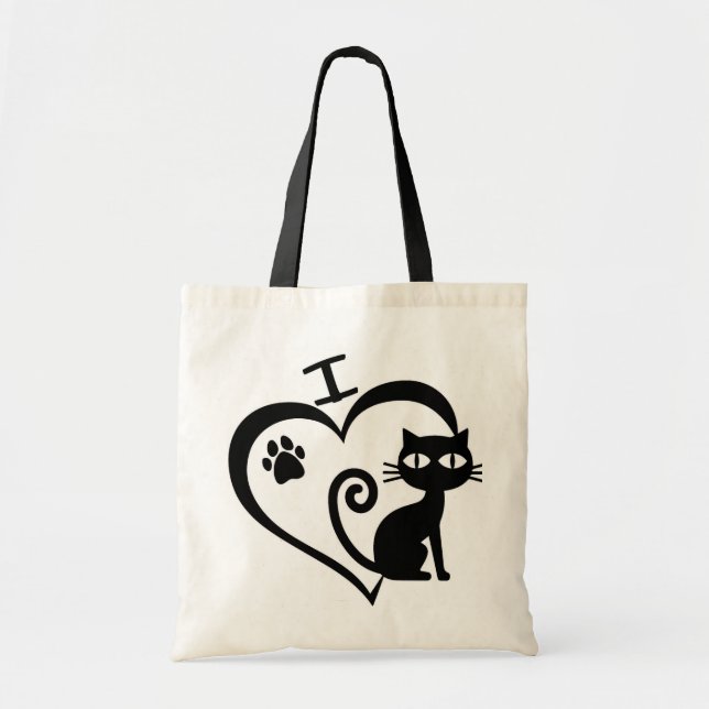 Tote Bag Bolsa de tela I Love Cats (Devant)