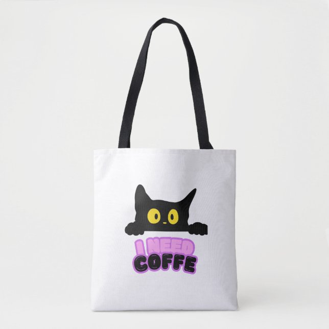 Tote Bag Bolsa de tela- I need coffe (Devant)