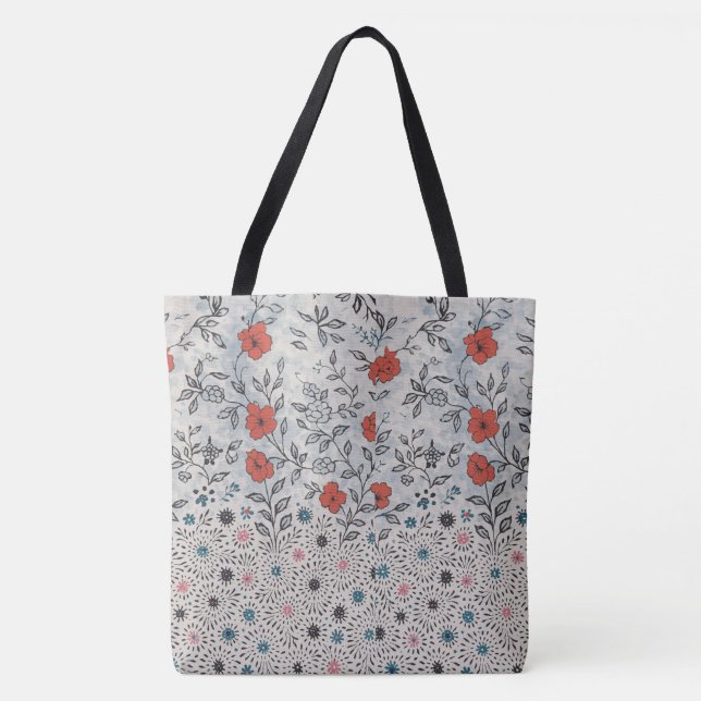 Tote Bag Bolsa  florais artístico  (Devant)