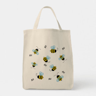 Tote Bag Bombe bourdonnante occupée Les abeilles réutilis