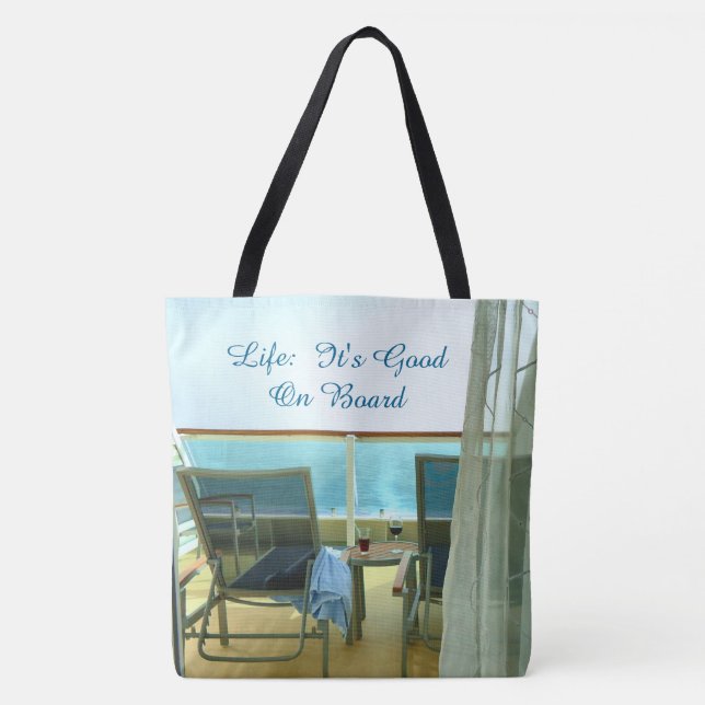 Tote Bag Bon à bord de nautique fait sur commande (Devant)