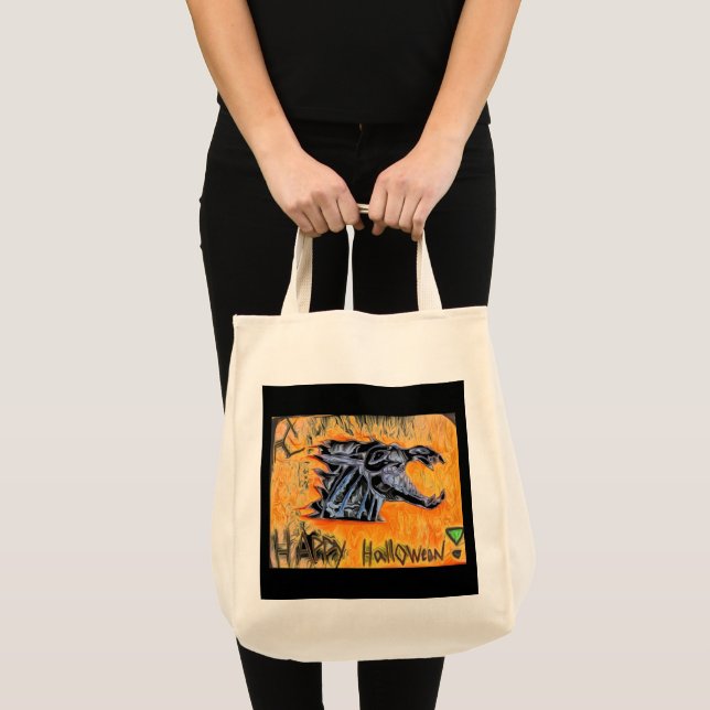 Tote Bag Bon feu de dragon d'Halloween (Devant (produit))