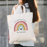 Tote Bag Bon Jour Pour Enseigner Cadeau Enseignant Boho Arc<br><div class="desc">Good Day To Teach Teacher Cadeau Boho Rainbow Sac fourre-tout présente un adorable duo d'arc-en-ciel dans les tons rose,  roux,  moutarde,  aqua et marine,  avec le type amusant.</div>