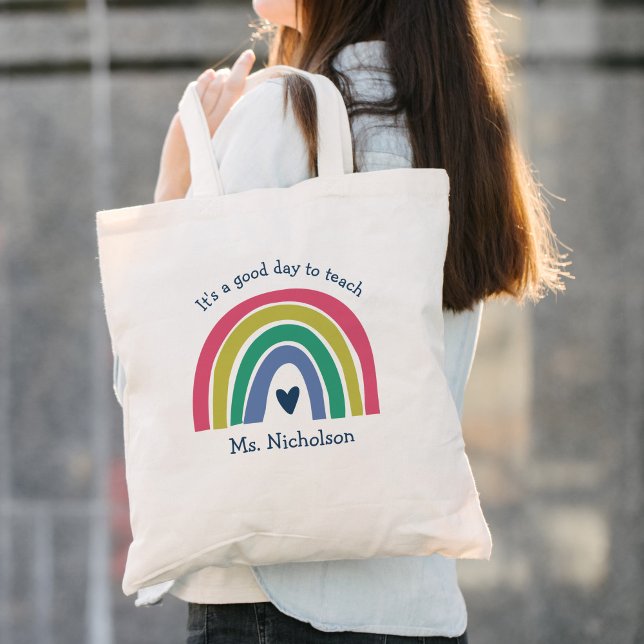 Tote Bag Bon Jour Pour Enseigner Cadeau Enseignant Boho Arc (Créateur téléchargé)