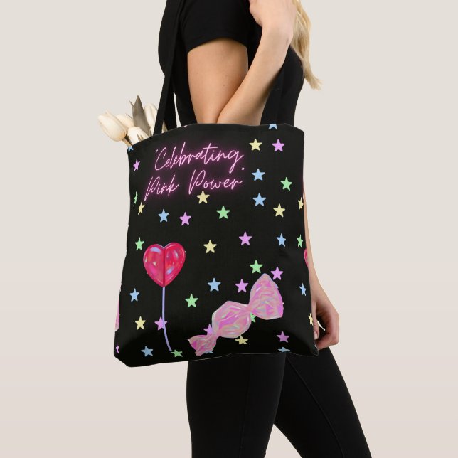 Tote Bag bonbon 3d image, girly, fantastique, dessin animé (De près)