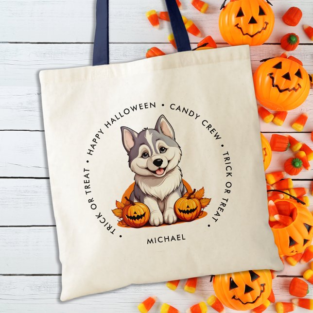 Tote Bag Bonbon personnalisé Halloween Chien de Chien de Ch (Créateur téléchargé)