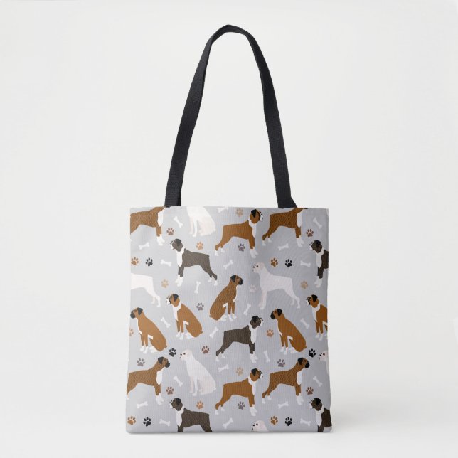 Tote Bag Bones et pattes de chien de boxe (Devant)