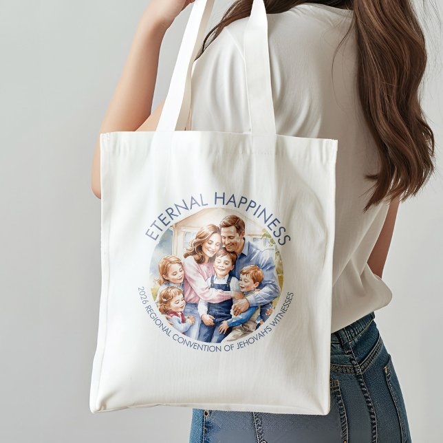 Tote Bag Bonheur éternel Joyeux Famille Enfants et Adultes (Créateur téléchargé)