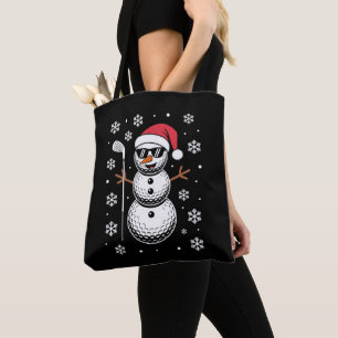 Tote Bag Bonhomme de neige balle de golf de Noël Santa lune