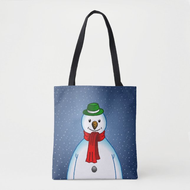 Tote Bag Bonhomme de neige joyeux (Devant)