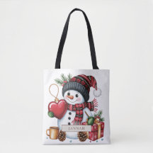 Bonhomme de neige rustique coeur rouge plaid de No