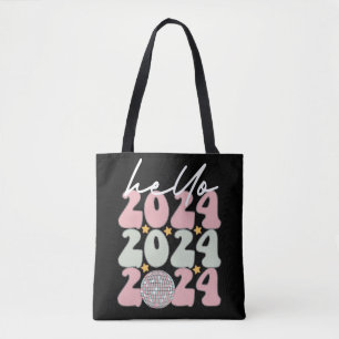 Tote Bag Bonjour 2024 Groovy Bonne Année Noël