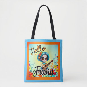 Tote Bag Bonjour ami Crâne de sucre
