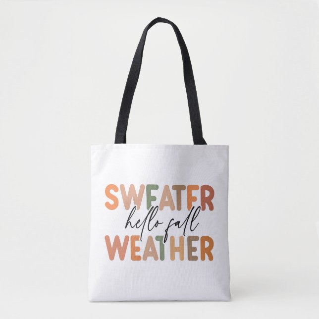 Tote Bag Bonjour automne | Météo du sucre (Devant)