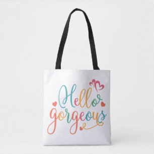 Tote Bag Bonjour belle multicolore