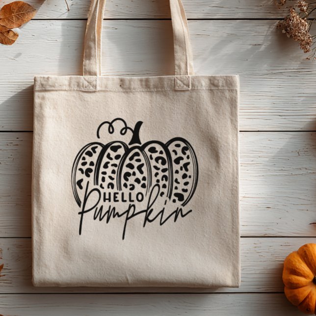 Tote Bag Bonjour Citrouille (Hello Pumpkin Fall Tote Bag)