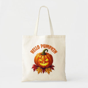 Tote Bag Bonjour Citrouille Automne Halloween