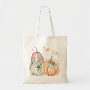 Tote Bag Bonjour Citrouilles d'aquarelle d'automne