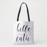 Bonjour Cutie Black Moderne Calligraphie Pois