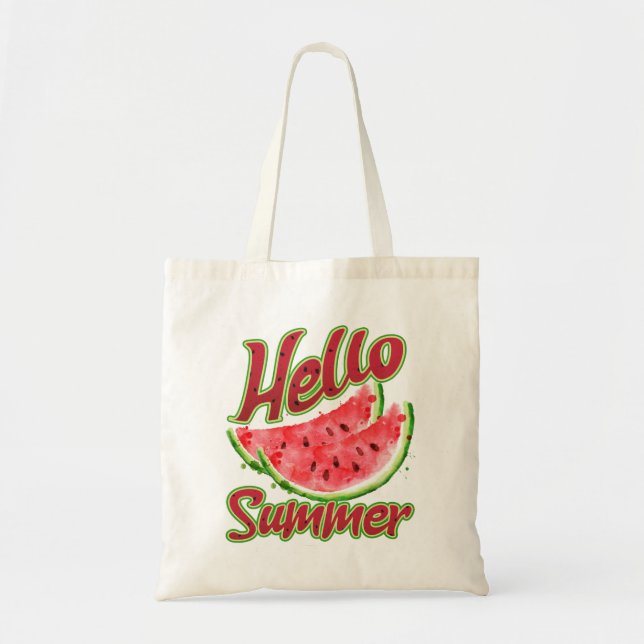 Tote Bag Bonjour été | Aquarelle (Devant)