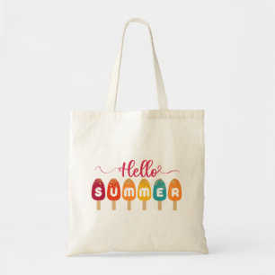 Tote Bag Bonjour été Crème glacée colorée Popsicle