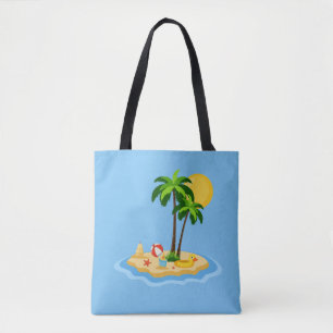 Tote Bag Bonjour Été Soleil Rétro Cercle Vintage Plage