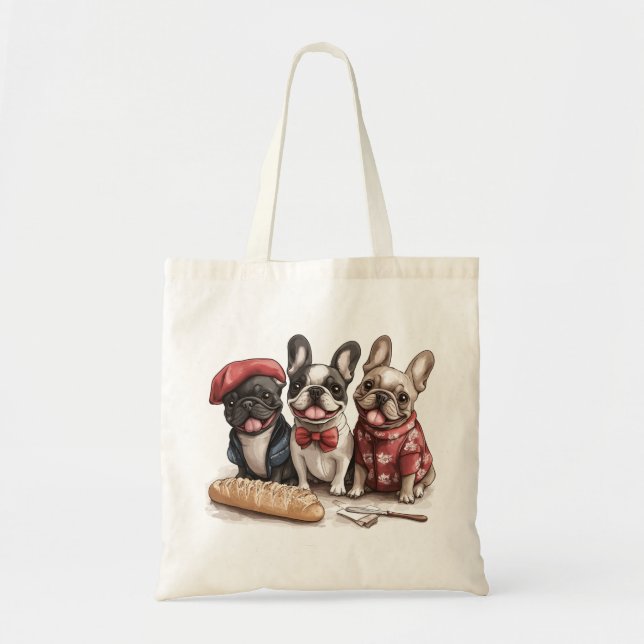 Tote Bag Bonjour French Bulldogs (Devant)