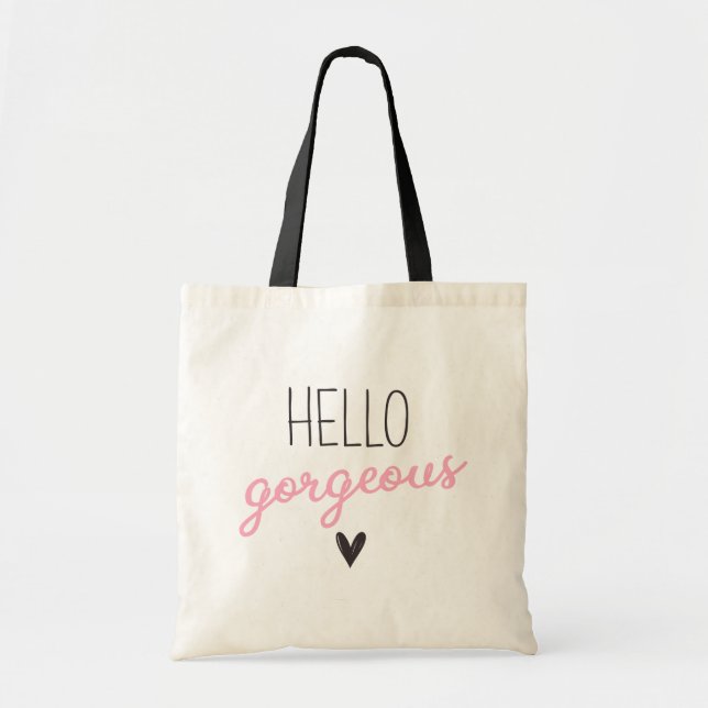Tote Bag Bonjour magnifique mignonne (Devant)