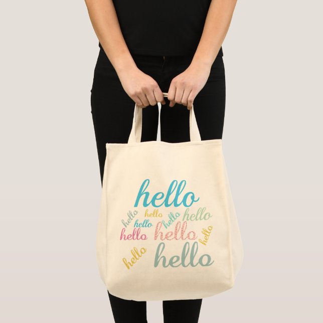 Tote Bag Bonjour mignon coloré Bonjour Cadeaux (Devant (produit))