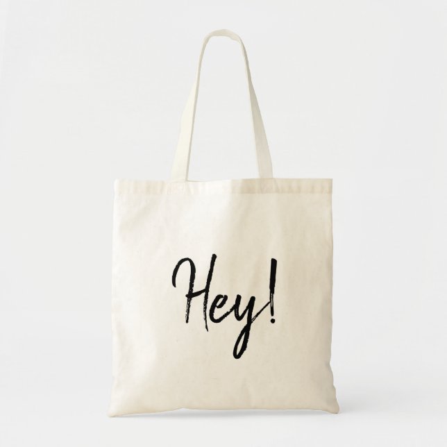 Tote Bag Bonjour! | Modern Script French Hello Design (Devant)