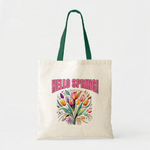 Tote Bag BONJOUR PRINTEMPS avec TULIPES