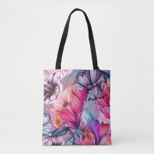 Tote Bag Bonjour Printemps Temps de Bonheur, Couleurs Chaud