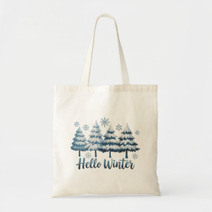 Tote Bag Bonjour Saison Hivernale Vibes Arbres Flocons de N
