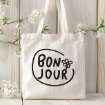 Tote Bag Bonjour Simple Moderne Floral Français Salutation<br><div class="desc">Bonnjour Simple Moderne Floral Sacs fourre-tout de salutation française offre un design moderne simple avec le texte "Bonjour" dans la typographie de script moderne. Créé par Evco Studio www.zazzle.com/store/evcostudio</div>