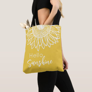 Tote Bag Bonjour Sunshine Sunflower Coussin extérieur