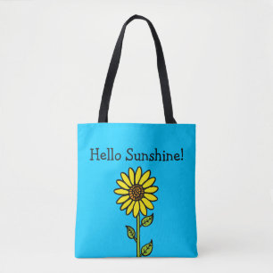 Tote Bag Bonjour Tournesol Personnalisé Message